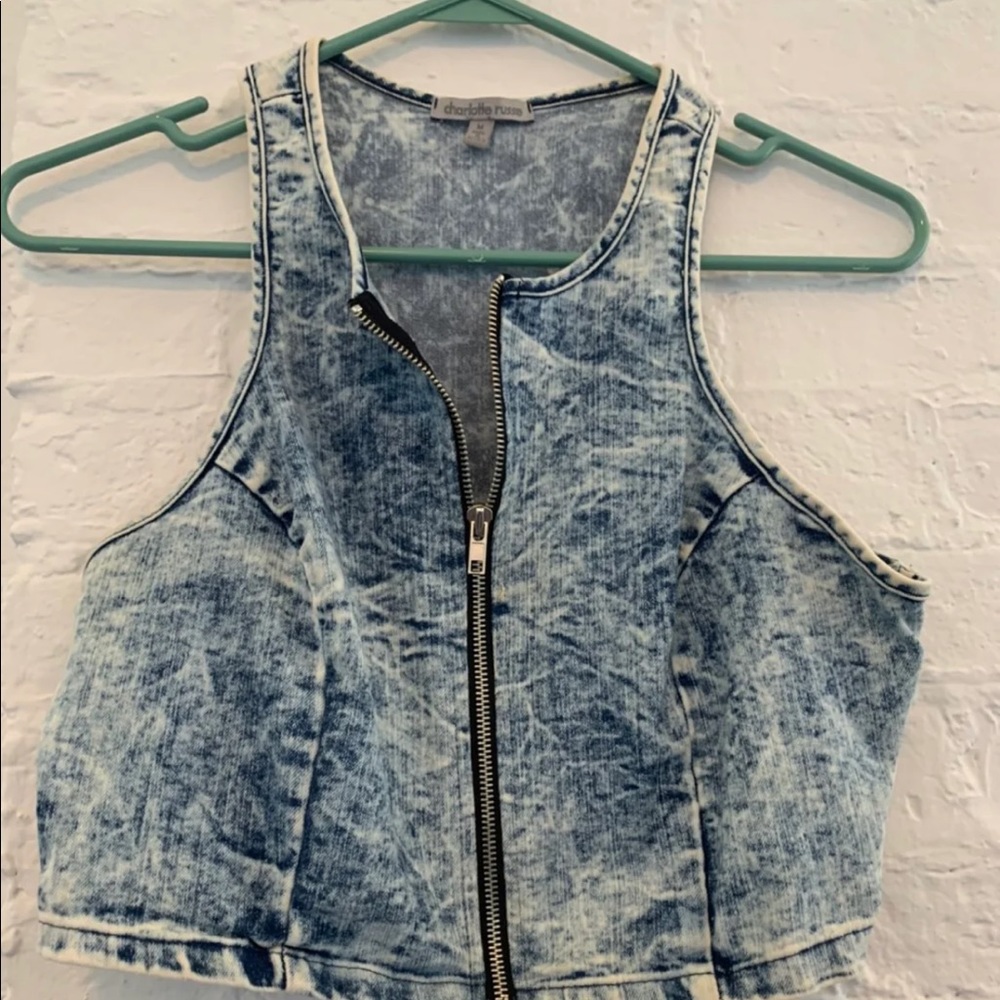 Zip up crop top